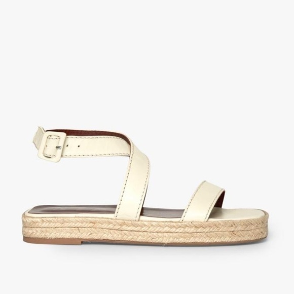 NIB Staud Lara Espadrille Sandal In Cream / Natural - Picture 3 of 14